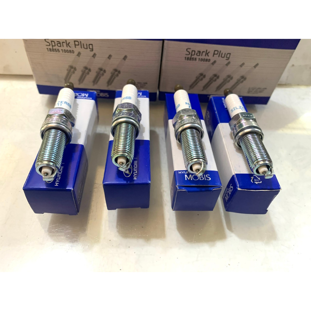 Bộ 4 Cái Bugi Đánh Lửa Xe KIA Morning, Cerato, Rio, Carens, Sorento...Hàng MOBIS Loại Xịn Chân Bạch Kim