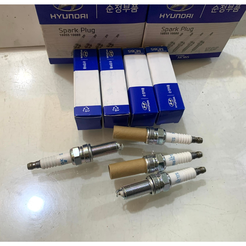 Bộ 4 Cái Bugi Đánh Lửa Xe KIA Morning, Cerato, Rio, Carens, Sorento...Hàng MOBIS Loại Xịn Chân Bạch Kim