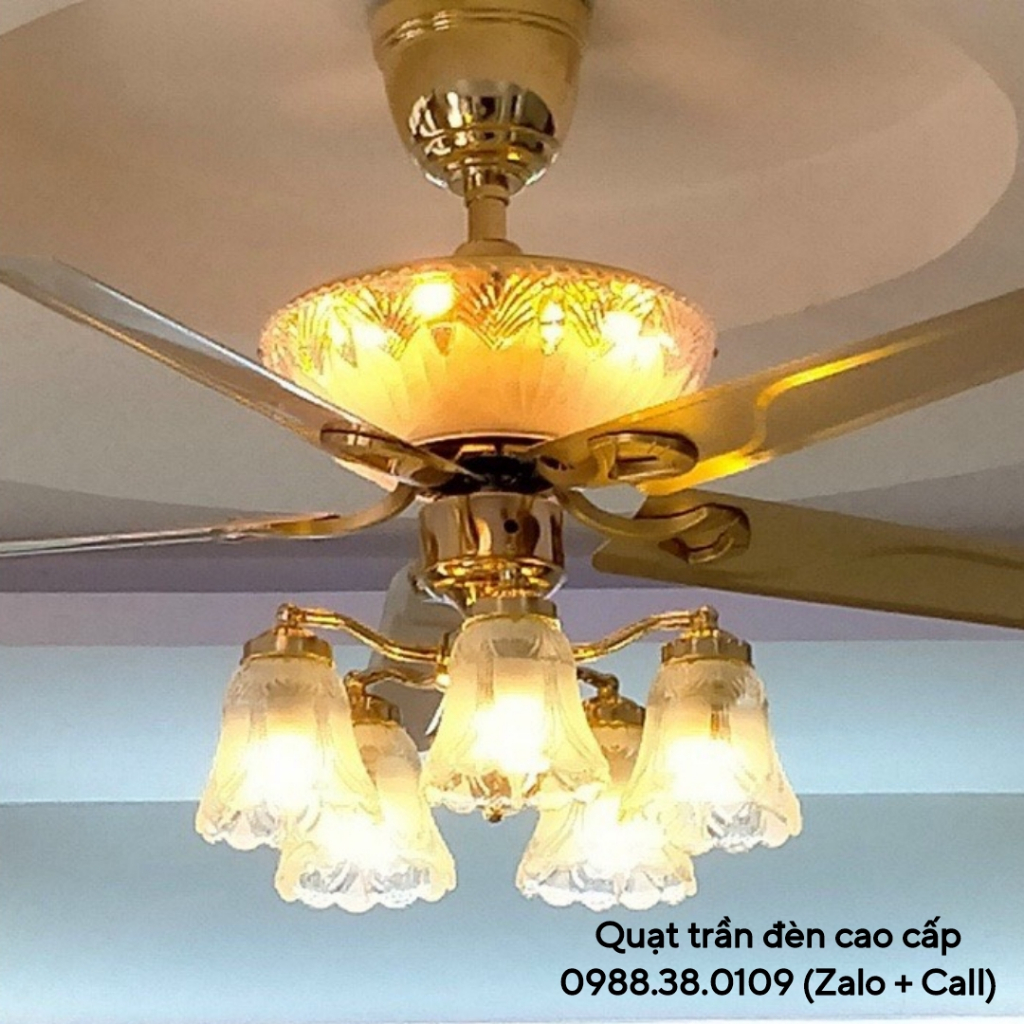 Quạt Trần Đèn, Quạt Trần 5 Cánh KP529 , 6 Cấp Độ Gió , Điều Khiển Từ Xa , Hẹn Giờ