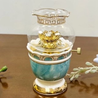 đèn dầu thờ cúng pha lê hoa sen lưu ly gốm sứ cao cấp