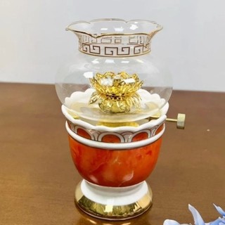 đèn dầu thờ cúng pha lê hoa sen lưu ly gốm sứ cao cấp