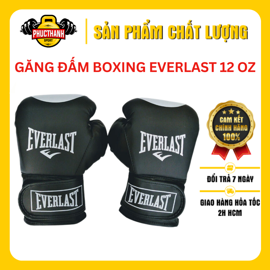 Găng đấm boxing Everlast 12oz (đen)