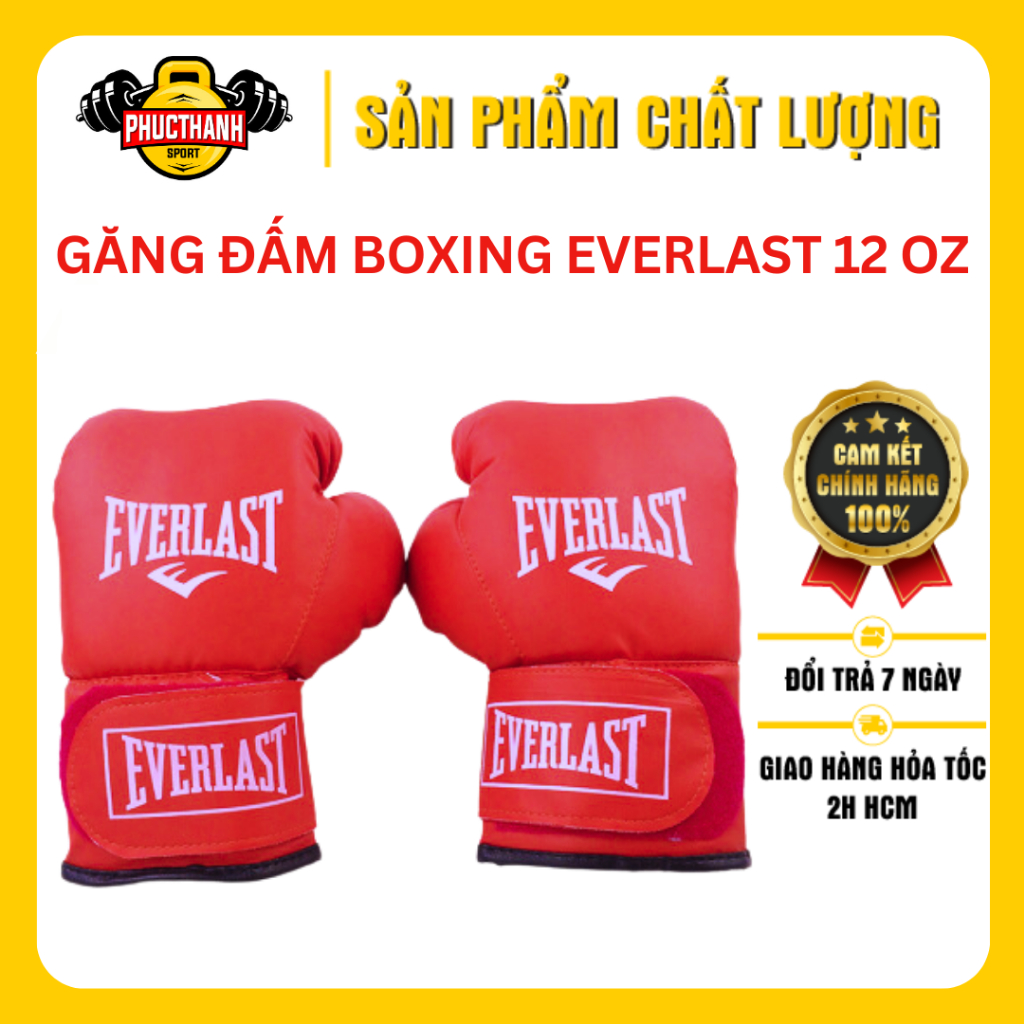 Găng đấm boxing Everlast 12oz (đỏ)