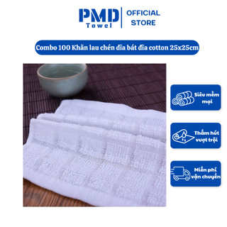 100 Khăn lau chén dĩa bát đĩa xuất Nhật cotton cao cấp thấm nước tốt lau sạch không để lại bụi bông