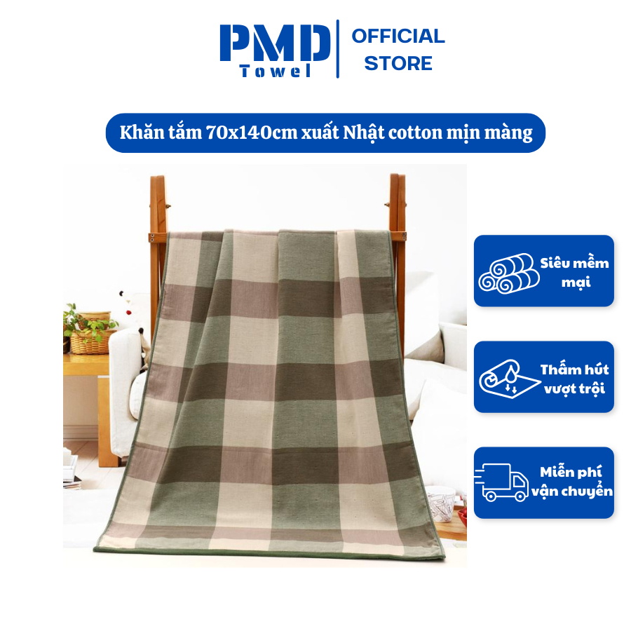 Khăn tắm 70x140cm xuất Nhật cotton giá rẻ cực mềm thấm nước tốt nhanh khô không sổ lông phai màu khi dùng