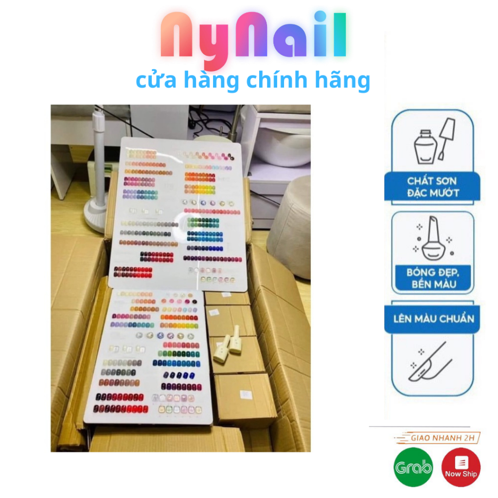 Set sơn 178 màu đủ màu gel thạch nhũ tone Hàn Quốc tặng kèm 2 bảng màu to kèm khung gỗ trưng bày