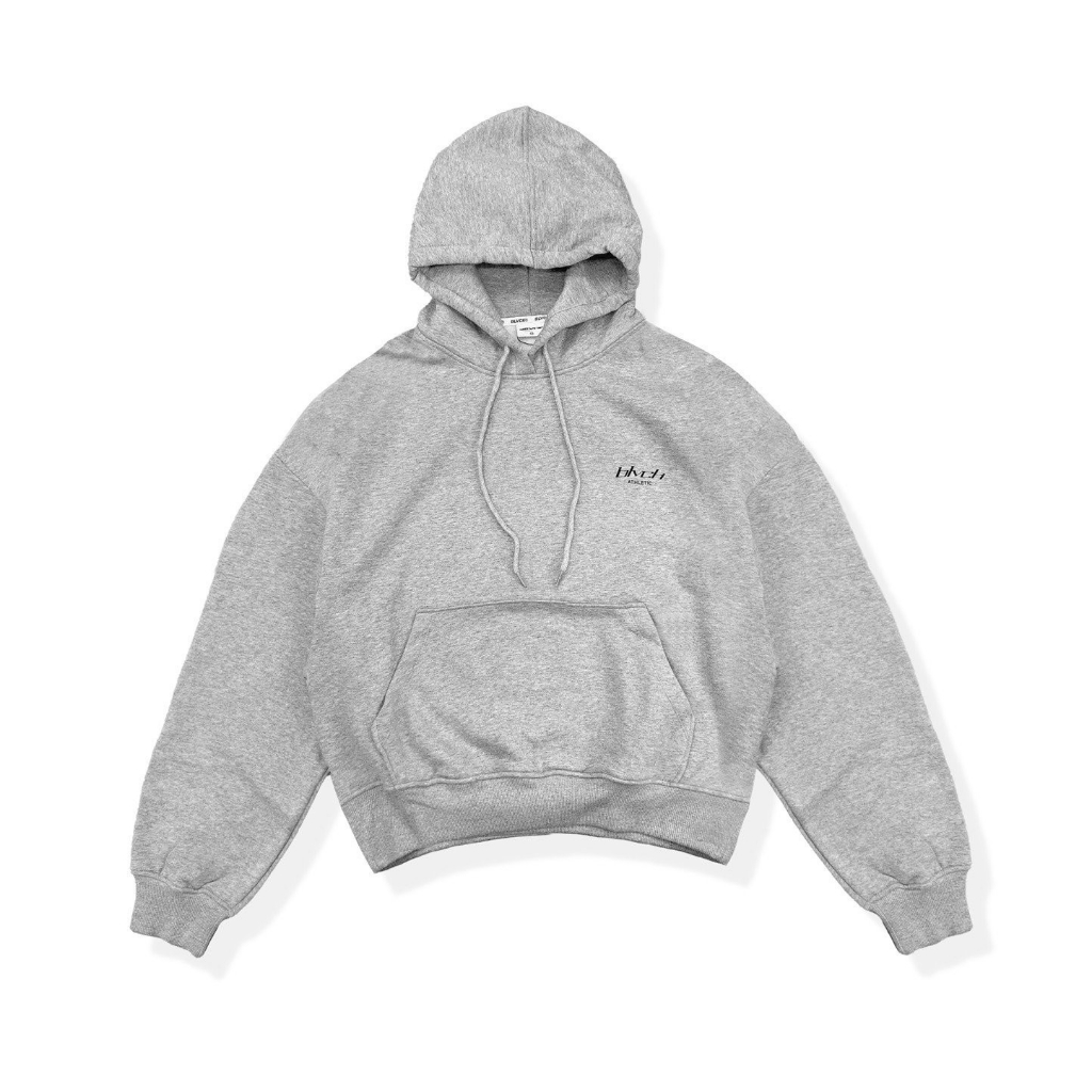 Áo khoác Hoodie nỉ bông basic in Logo BLVCK - grey