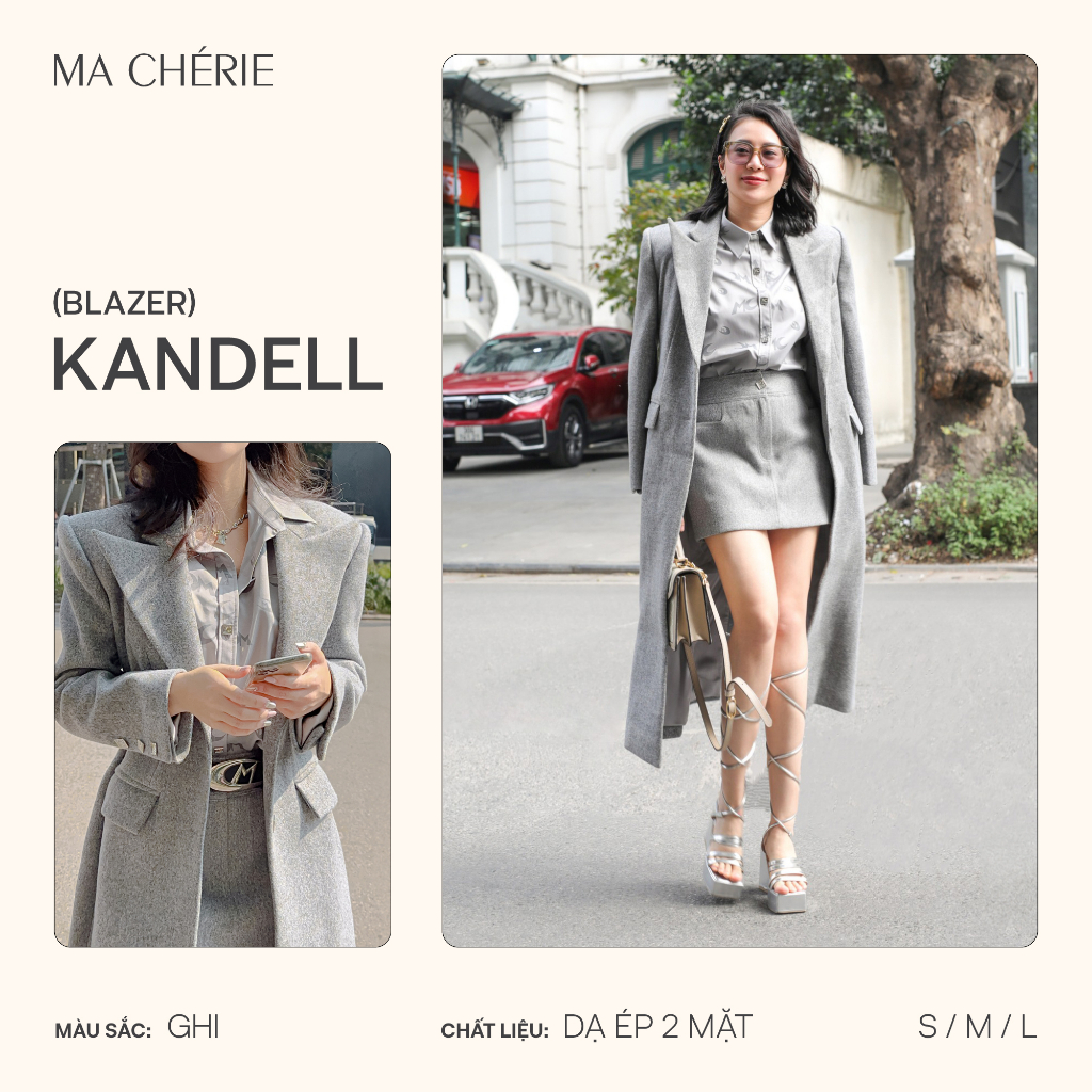 Áo Khoác Nữ MA CHÉRIE Kendall Blazer Chất Liệu Dạ Ép Hai Mặt - AVMC220704DG