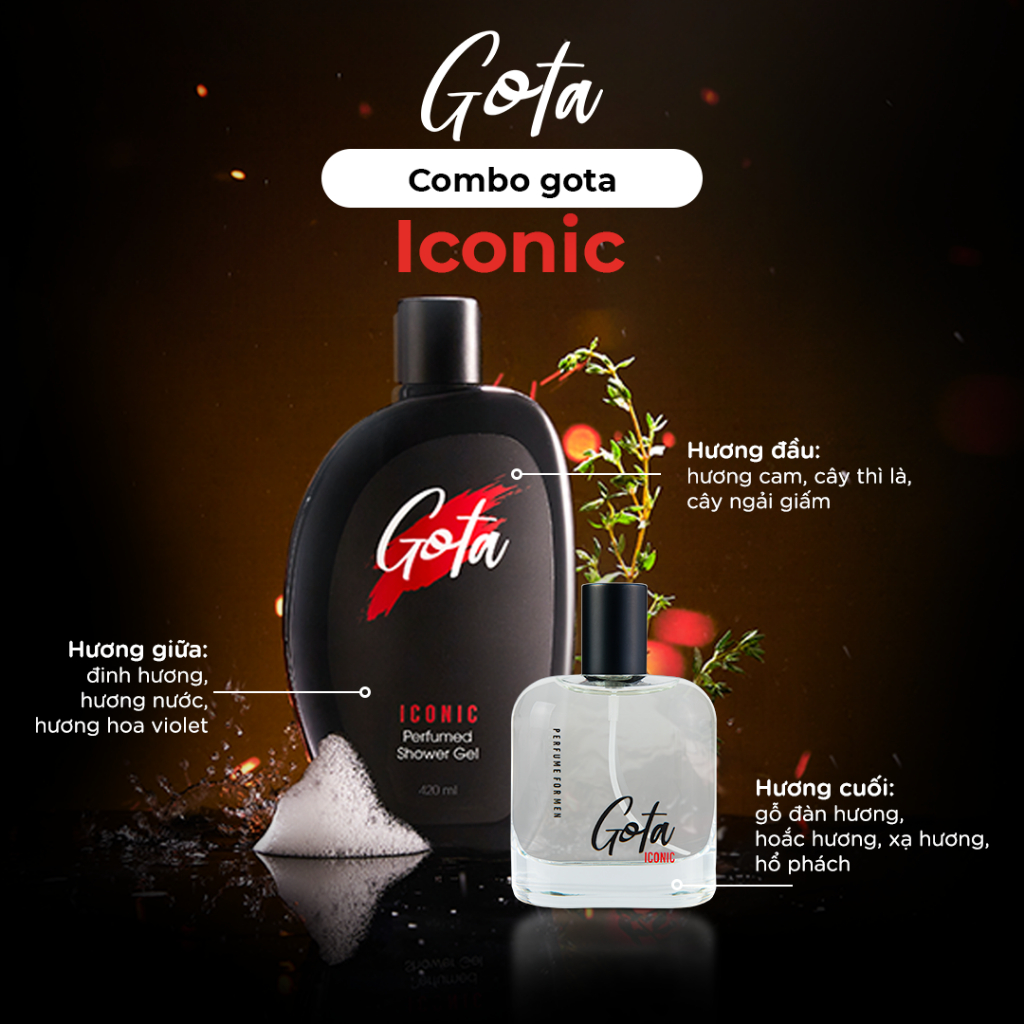 Bộ đôi Nước hoa và Sữa tắm nước hoa Nam Gota