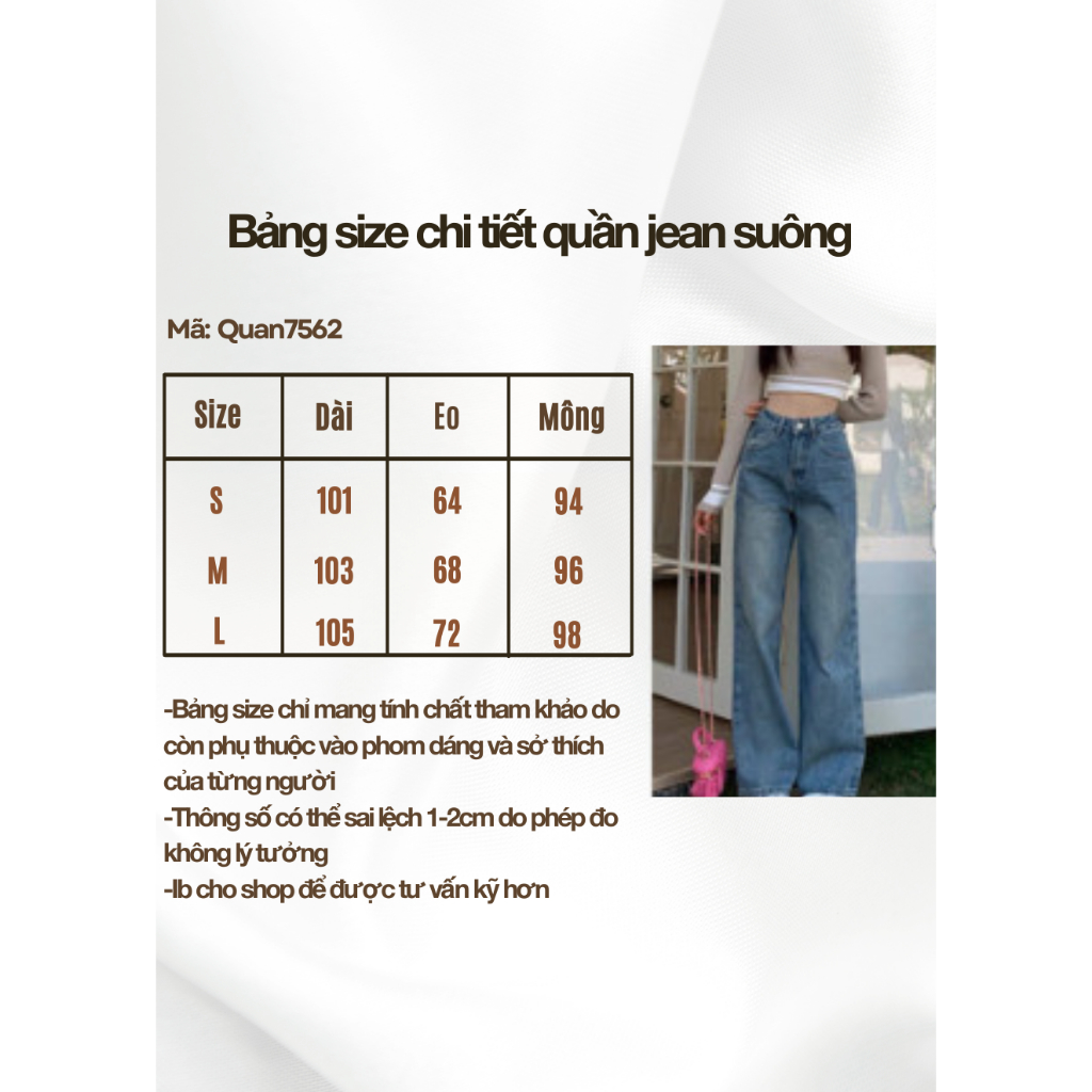 Quần jeans nữ ống rộng màu màu vintage dài 100cm - Retrostyle - Quan7562_P8K8