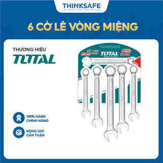 Bộ 6 cờ lê vòng miệng 8-17mm total, bộ 6 cờ lê vòng miệng 8mm,10mm,12mm,13mm,14mm,17mm, chính hãng - thinksafe