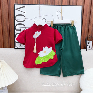 Nguyên set đồ bà ba cho bé gái mẫu hoa sen đi chơi biểu diễn đẹp từ 10-30kg hàng thiết kế