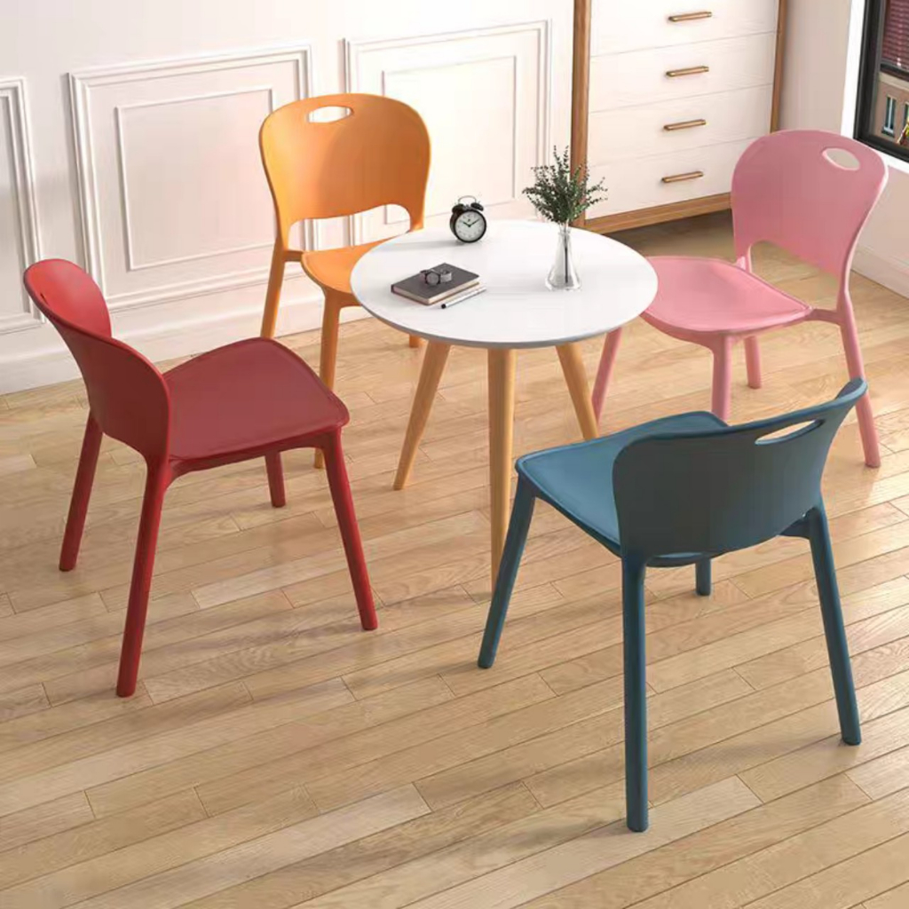Ghế nhựa cafe văn phòng bàn ăn cao cấp đúc nguyên khối tựa lưng cao xếp chồng giá rẻ - gn8