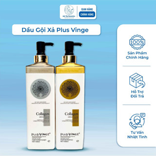 Bộ Dầu Gội Xả Collagen PLUS VINGE Giúp Tóc Suôn Mượt, Ngăn Ngừa Khô Xơ 800ml - Anh Thư Cosmetics