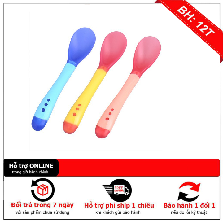 Thìa báo nóng cho bé ăn dặm an toàn bằng silicon