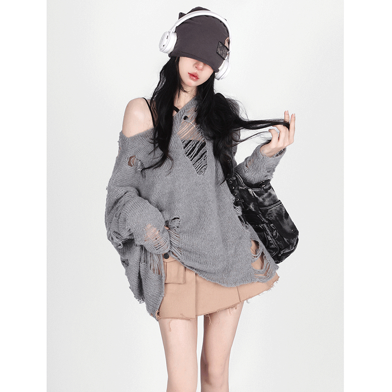 Áo len dài tay cho nữ bigsize INFLACHI chất dệt kim mongtoghi mỏng xước phong cách đường phố M86