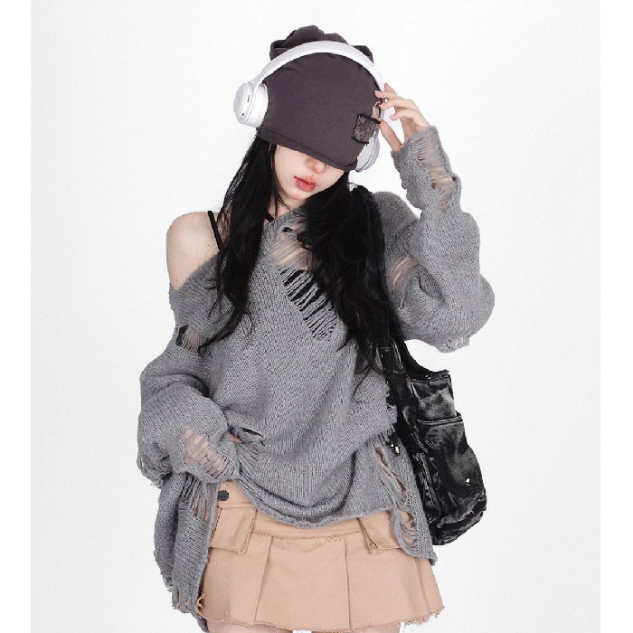 Áo len dài tay cho nữ bigsize INFLACHI chất dệt kim mongtoghi mỏng xước phong cách đường phố M86