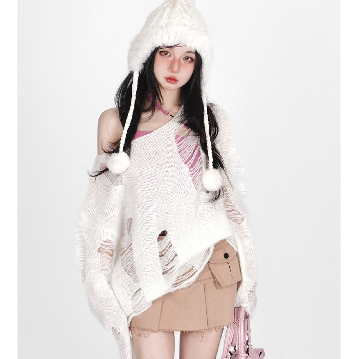 Áo len dài tay cho nữ bigsize INFLACHI chất dệt kim mongtoghi mỏng xước phong cách đường phố M86