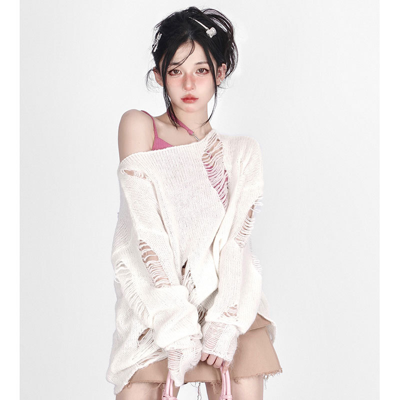 Áo len dài tay cho nữ bigsize INFLACHI chất dệt kim mongtoghi mỏng xước phong cách đường phố M86