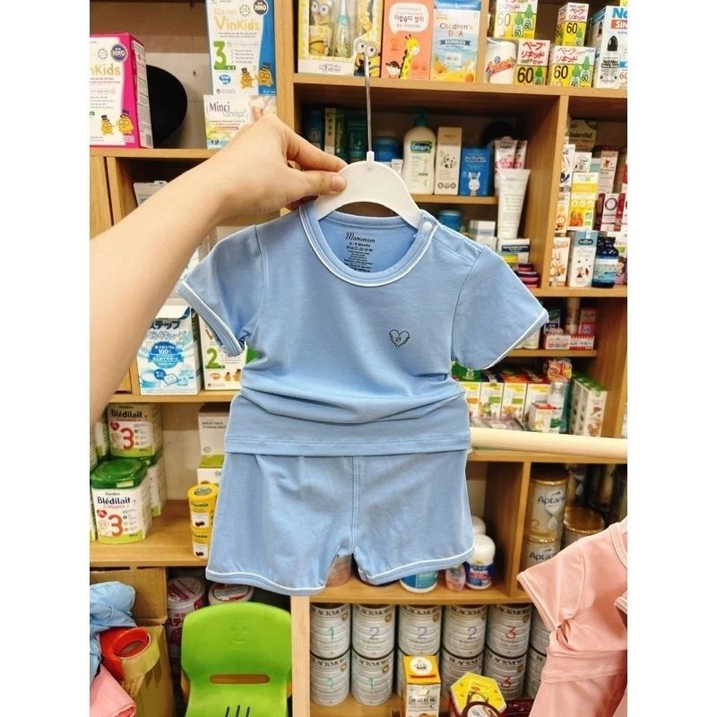 Bộ cộc tay Mommom mẫu trơn cho bé trai, bé gái đủ size