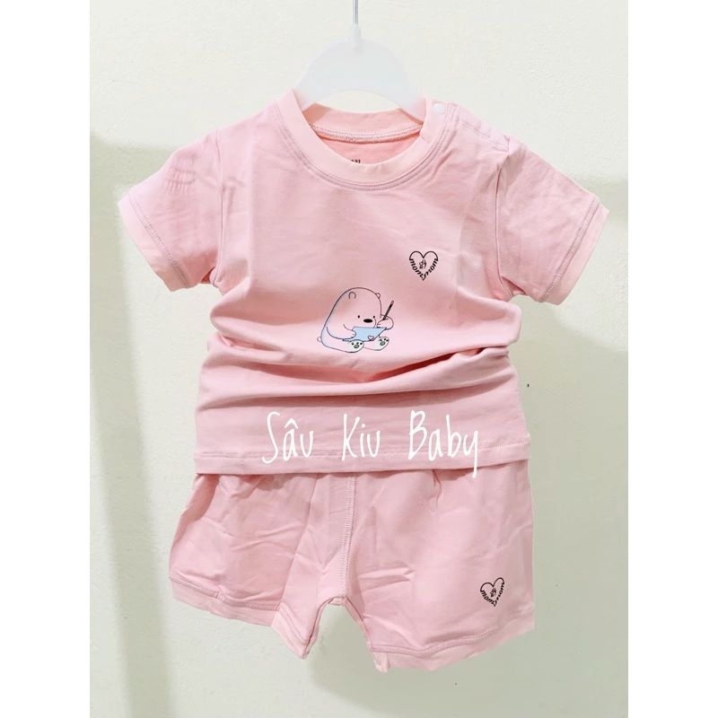 Bộ cộc tay Mommom mẫu trơn cho bé trai, bé gái đủ size