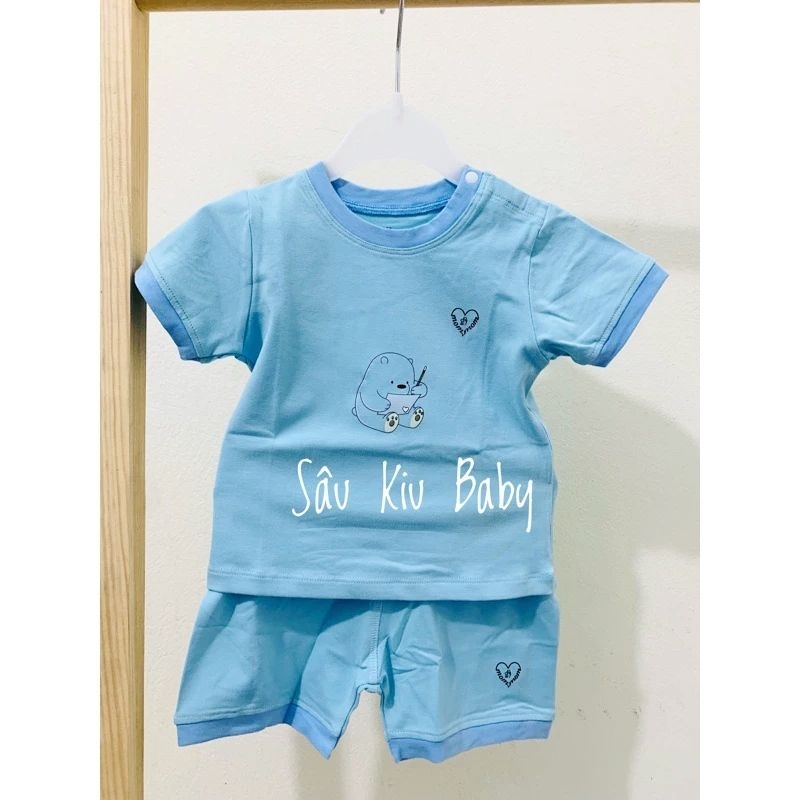 Bộ cộc tay Mommom mẫu trơn cho bé trai, bé gái đủ size