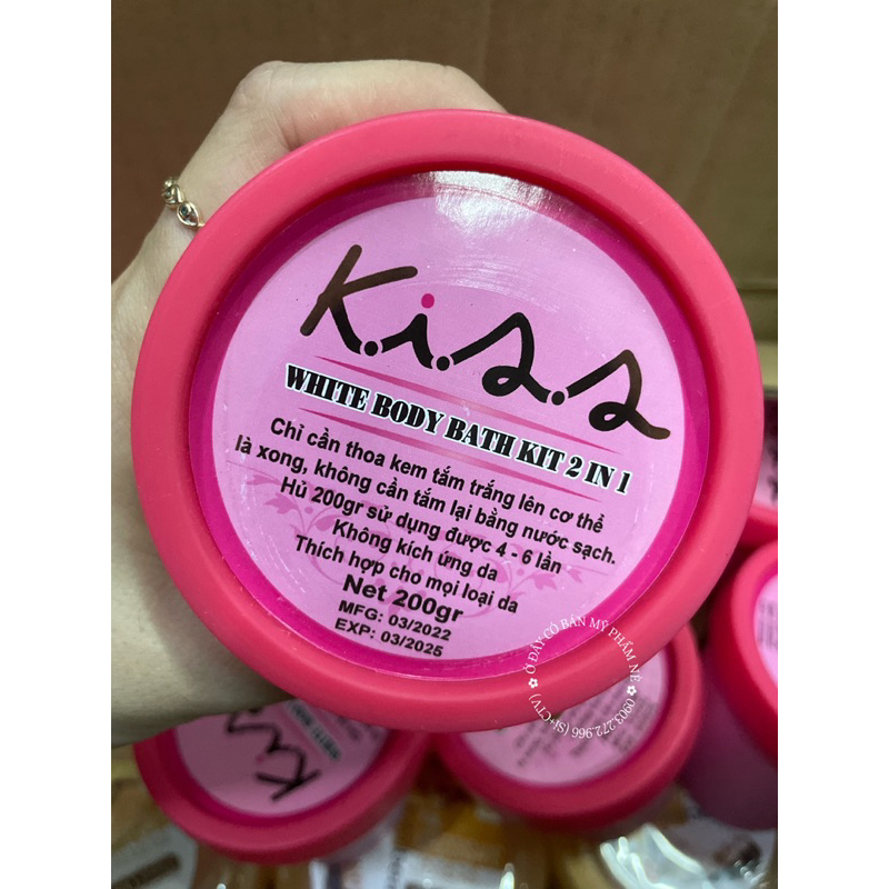Tắm trắng khô KISS WHITE BODY BATH KIT 2IN1