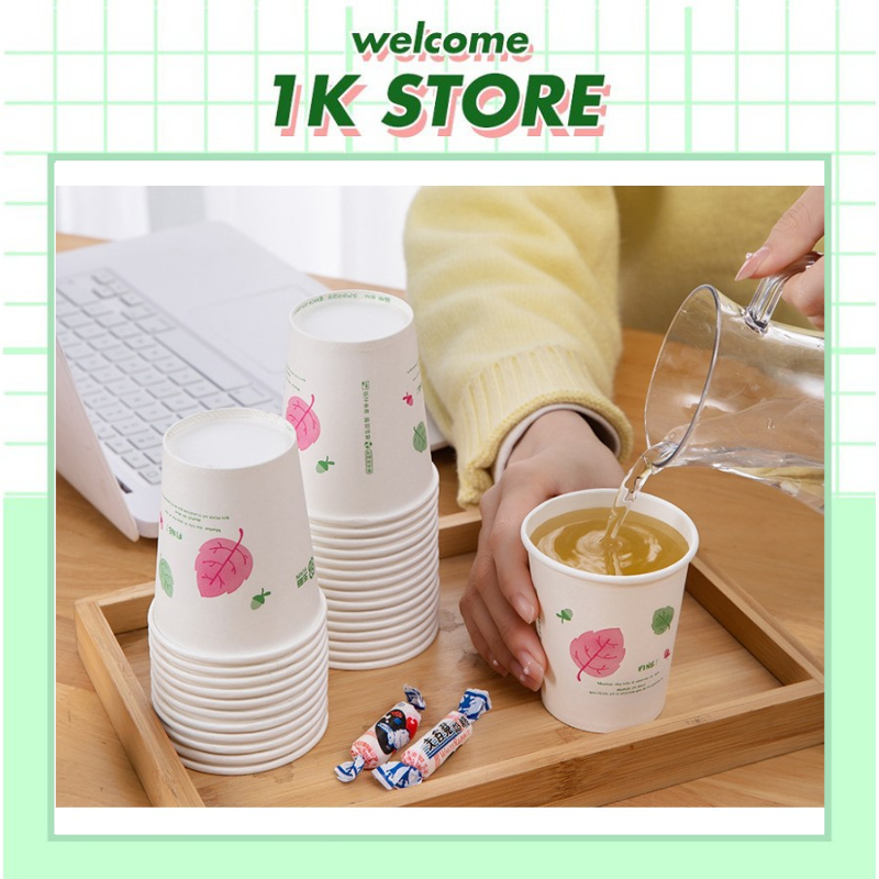 Set 50 ly giấy, combo 50 ly giấy an toàn môi trường, ly giấy chịu nhiệt và chịu lực tốt, ly dùng 1 l