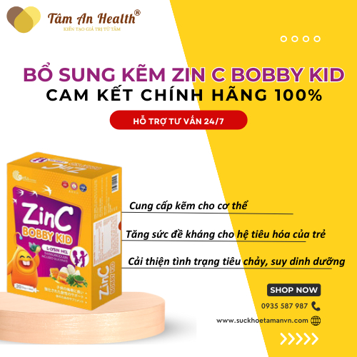 Kẽm Zinc cho bé, ZINC BOBBY KID bổ sung Kẽm, Lysine, DHA, giúp cải thiện biếng ăn & tăng sức đề kháng cho trẻ
