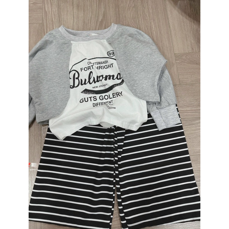 Bộ thu đông bé gái, set bộ áo da cá phối áo ngoài cotton cách điệu kèm quần kẻ ống suông cho bé 10-30kg