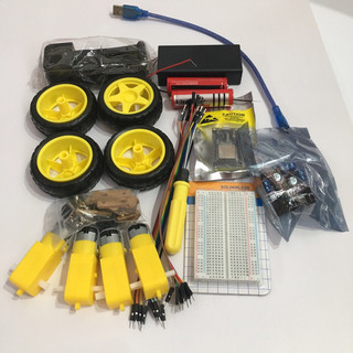 Bộ thực hành xe robot 3 bánh/4bánh điều khiển module Esp32 Ko có khung xe