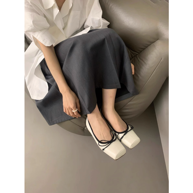 Giày búp bê gót bằng đế dẻo cho nữ thời trang thu đông 2023