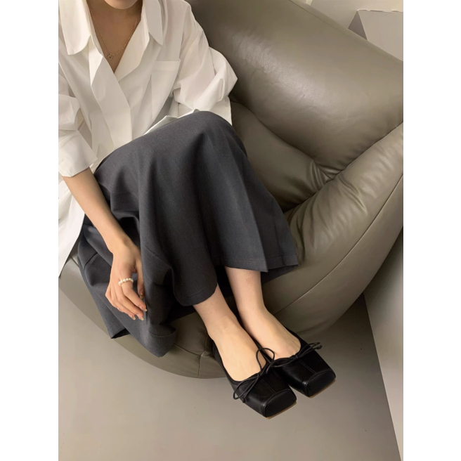 Giày búp bê gót bằng đế dẻo cho nữ thời trang thu đông 2023