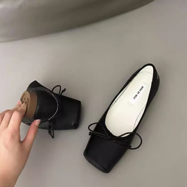 Giày búp bê gót bằng đế dẻo cho nữ thời trang thu đông 2023