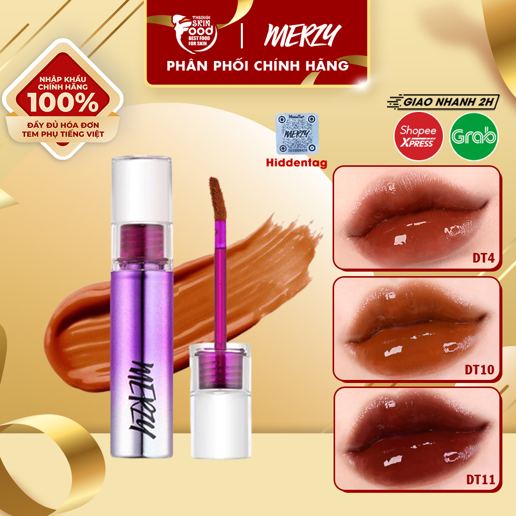 Son Tint Bóng Siêu Lì, Cho Môi Căng Mọng Hàn Quốc Merzy Aurora Dewy Tint 5.5g (DT4, DT5, DT11)