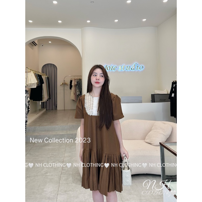 Váy chân dập ren ngực đính đá