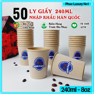 50 chiếc cốc giấy mini cafe 240ml - 8oz