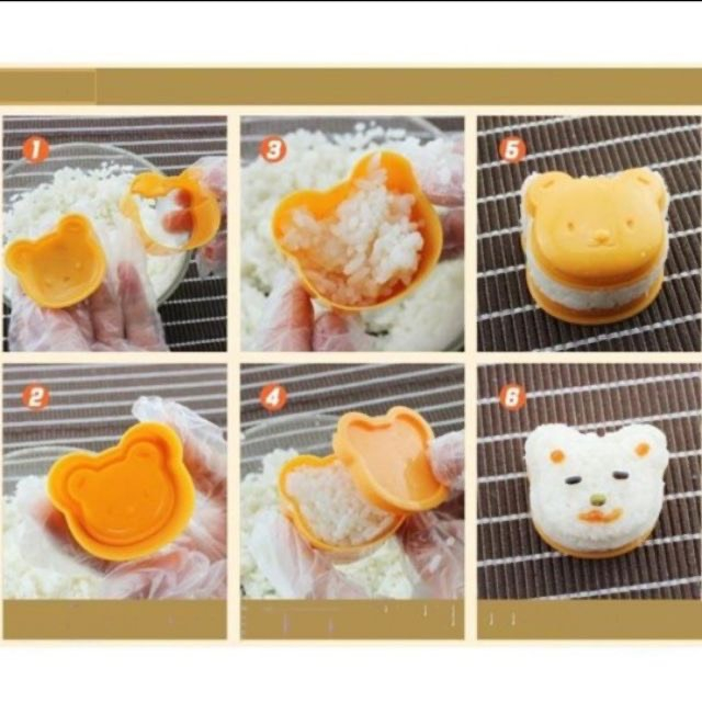 Bộ 3 khuôn ép cơm / bánh hình thú dễ thương cho bé