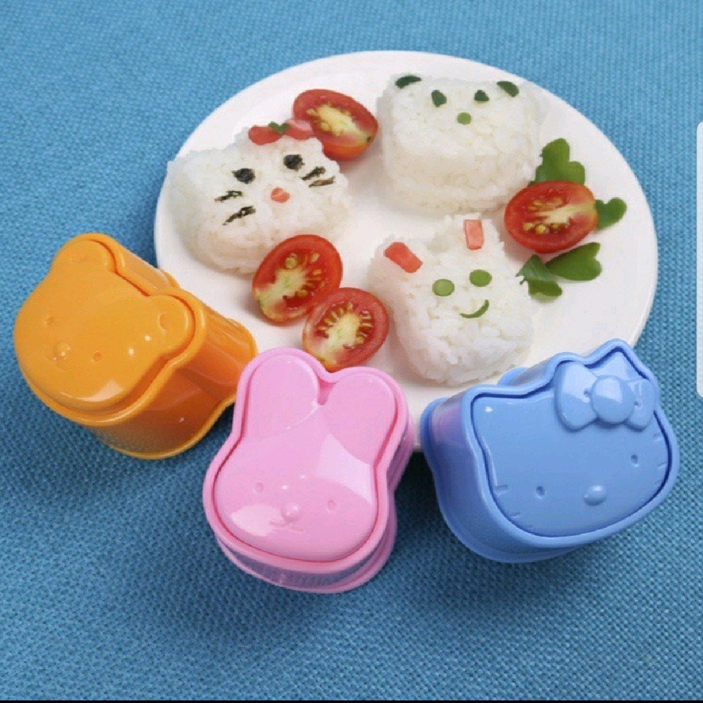 Bộ 3 khuôn ép cơm / bánh hình thú dễ thương cho bé