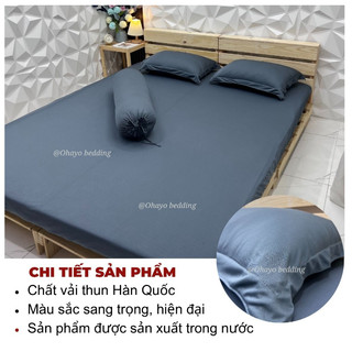 Bộ ga thun Hàn quốc size 2m*2m2 (1 ga, 2 vỏ nằm, 1 vỏ ôm)