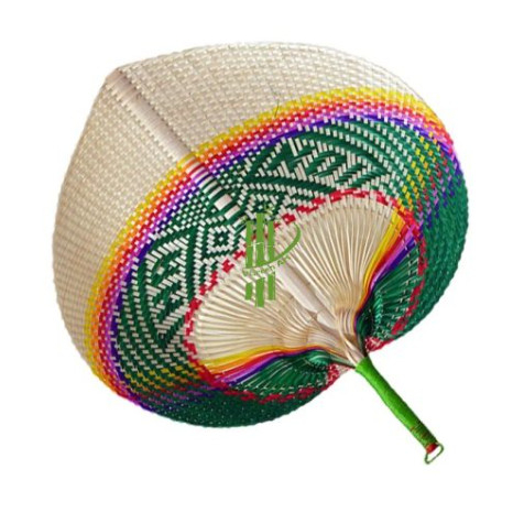 Quạt tre, lá buông hình tim, quạt lá đề cầm tay màu trắng tự nhiên, decor trang trí treo tường size 23-25 cm