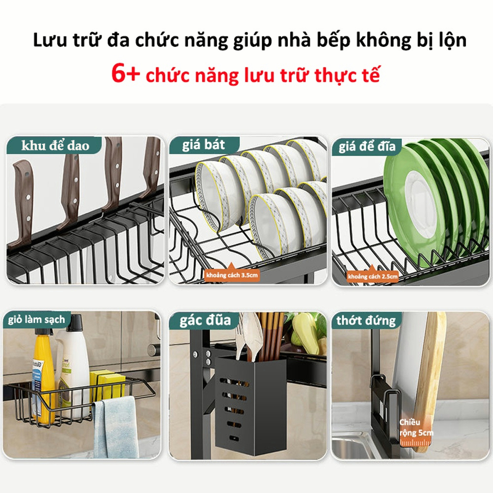 STA Kệ đựng bát đĩa  Trên Bồn Rửa Giá Đựng Bát Đĩa Kèm Các Phụ Kiện Tiện Ích Bát Cao Cấp Đa Năng Nhiều kích thước để lựa