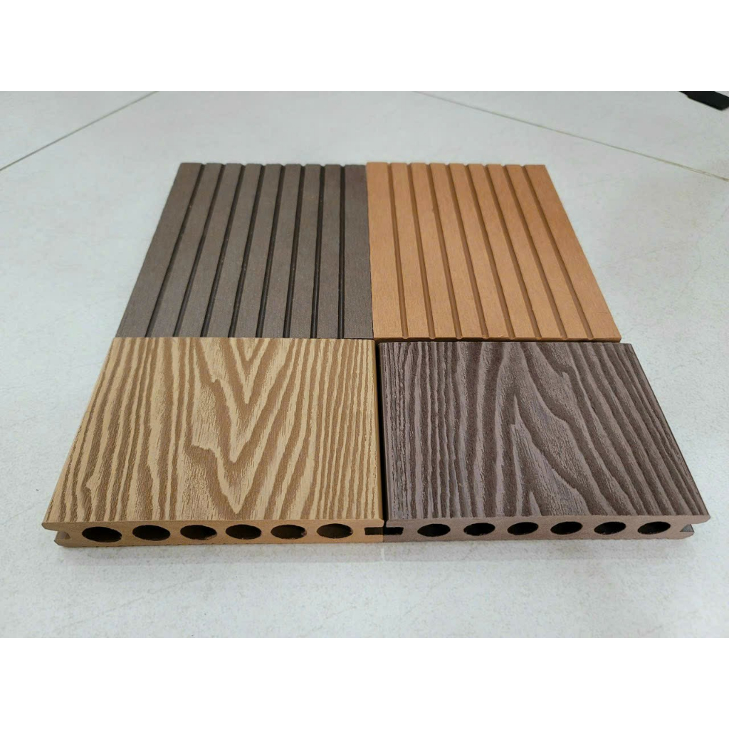 Sàn Ngoài Trời Đầy Đủ Mẫu Mã Kích Thước 140*25*2200mm Hàng Gỗ Nhựa Composite Ngoài Trời