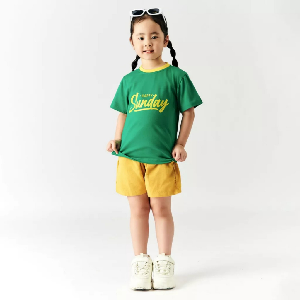 Áo thun màu hồng bé gái Medokids MD06 in các ngày trong tuần chất liệu cotton mềm mại, co dãn, thấm hút tốt