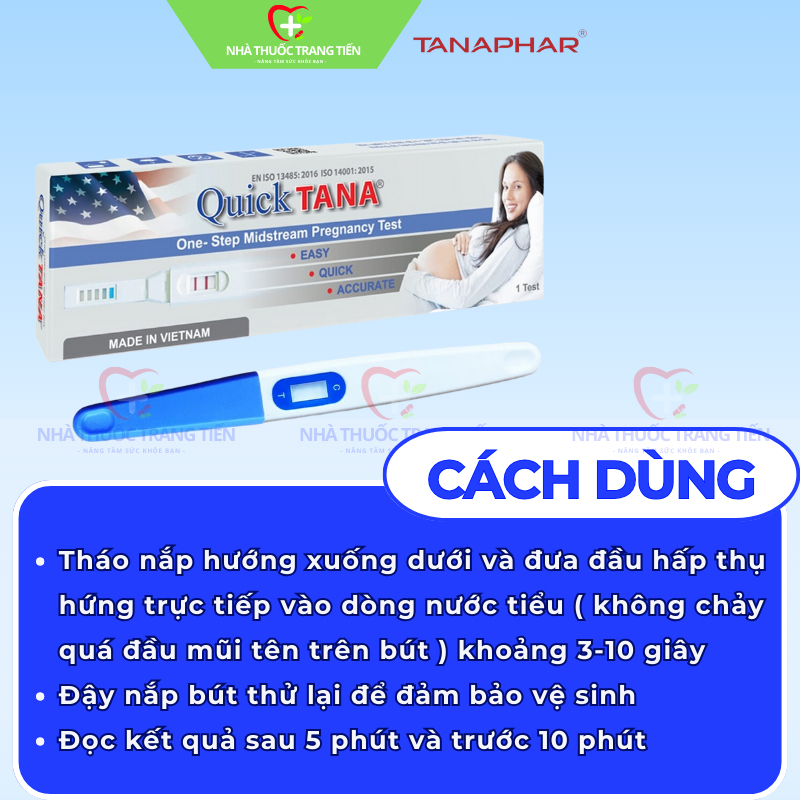 Bút thử thai nhanh QUICKTANA - luôn che tên - Chính hãng