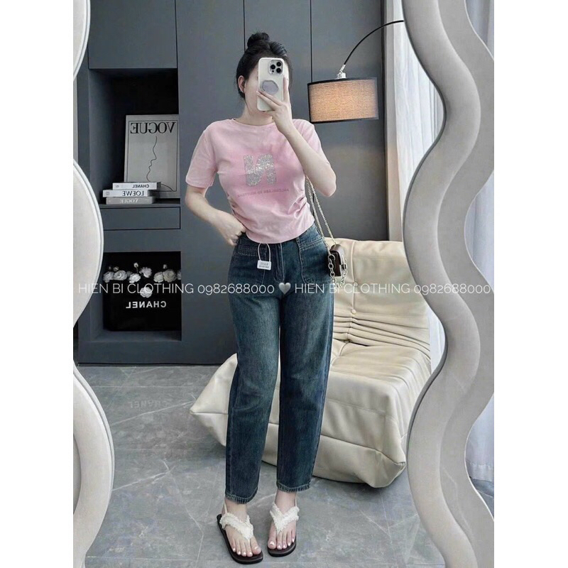 Quần Baggy denim cạp cao siêu hot#9001