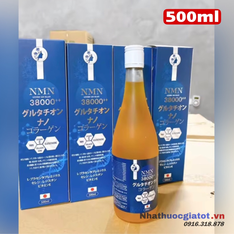 Nước Uống Glutathion Nano Collagen NMN 38000++ Hỗ Trợ Trắng Da, Chống Lão Hóa, Mờ Nám, Tàn Nhang, Nếp Nhăn