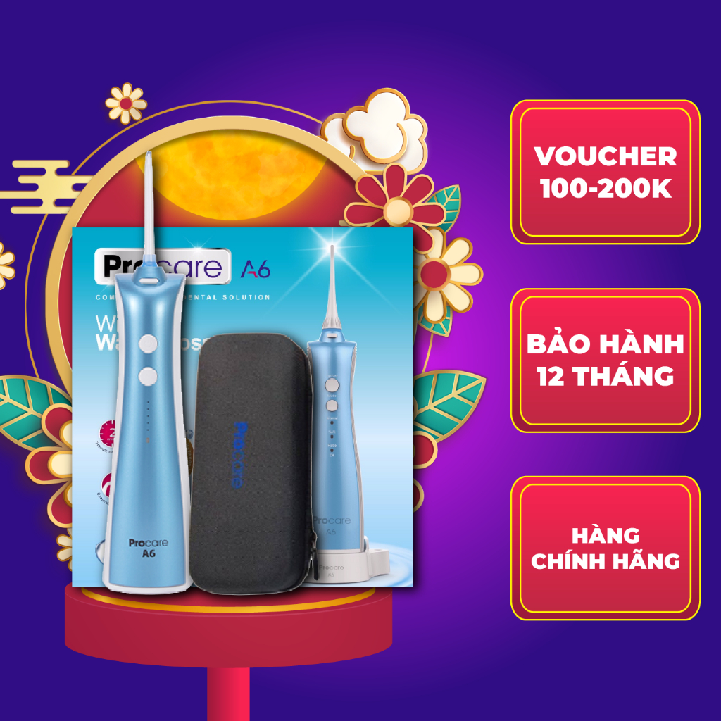Máy tăm nước du lịch cao cấp PROCARE A6, vệ sinh răng miệng chính hãng được nha sĩ khuyên dùng-PROCARE-OAV
