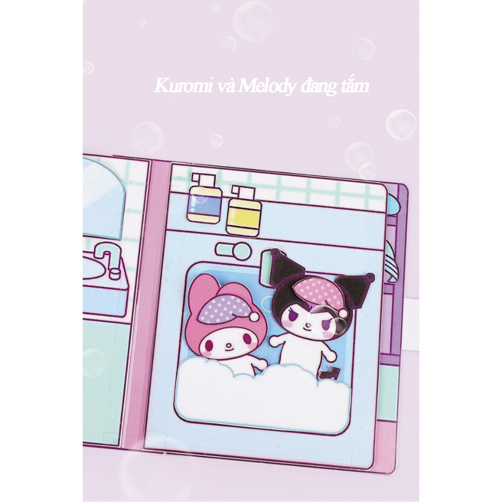 Đồ chơi cuốn sách yên tĩnh Sanrio Kuromi dành cho trẻ em bé trai bé gái, đồ chơi thủ công tự làm bằng tay không cần cắt