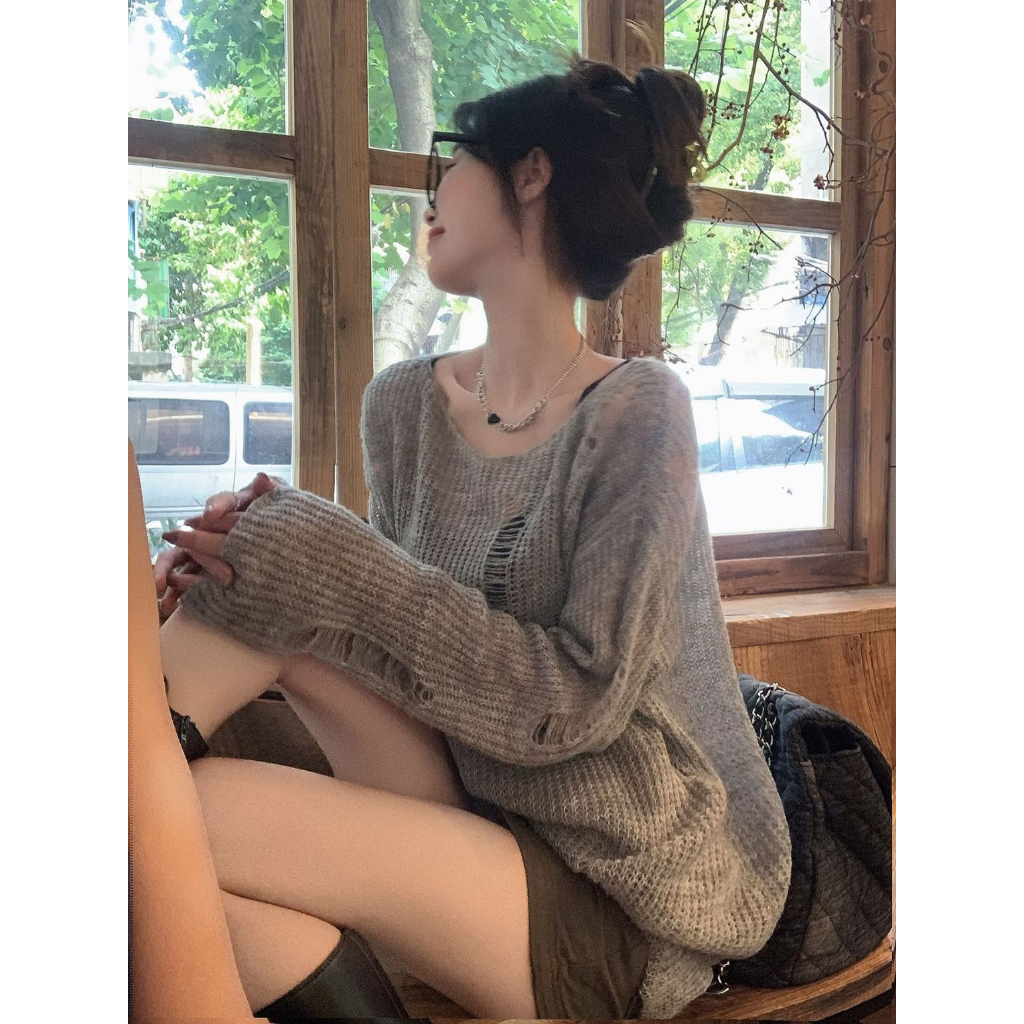 Áo len dài tay cho nữ bigsize INFLACHI chất dệt kim mongtoghi mỏng xước phong cách đường phố M86